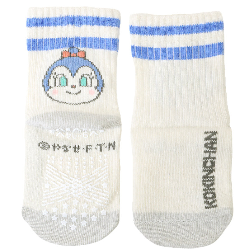 アンパンマン ベビーソックス 滑り止め 靴下 キッズ 男の子 女の子 クルー丈 9 - 14cm かわいい 子供 ソックス 保育園 キャラクター靴下 バイキンマン ドキンちゃん コキンちゃん だだんだん 福助 フクスケ
