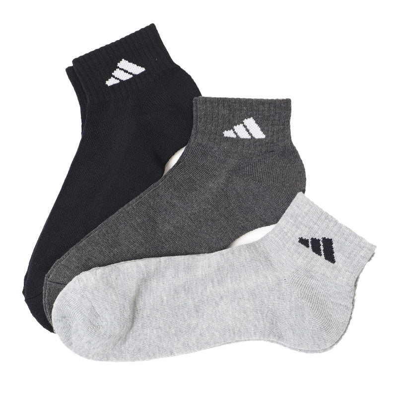 アディダス メンズ 底パイル ショート丈 ソックス 3足組 24-26cm～28-30cm adidas 靴下 ふわふわ クッション