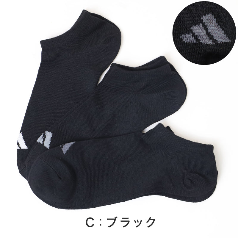靴下 ソックス スニーカーソックス アディダス メンズ 3足 24-26cm～28-30cm adidas 男性 紳士 短い くるぶし スクール セット 3足組