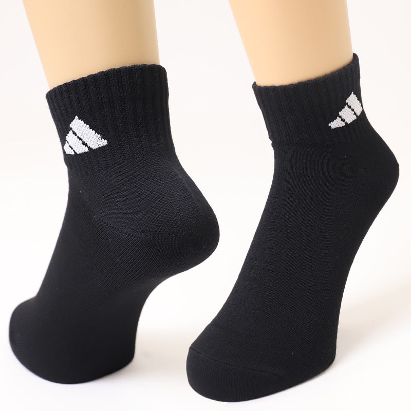 靴下 アディダス ショート ソックス メンズ 男子 adidas 3足組 24-26cm～28-30cm 中学生 高校生 黒 男性 くるぶし くつ下 ワンポイント 丈夫 スポーツソックス 黒 グレー 杢