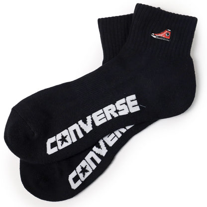 コンバース 足底パイル ショート丈 ソックス メンズ 靴下 25-27cm カジュアル シンプル 刺繍 CONVERSE ブランド 福助