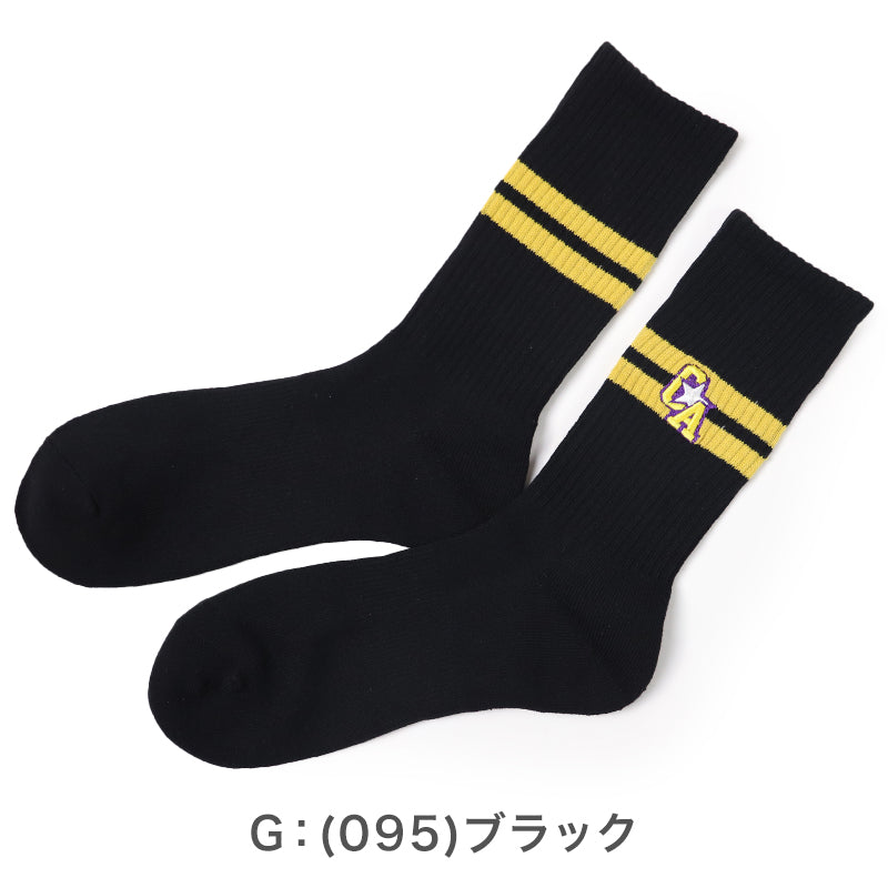 コンバース ソックス メンズ 靴下 足底パイル 黒 ブラック 25-27cm カジュアル シンプル 刺繍 CONVERSE ブランド 福助