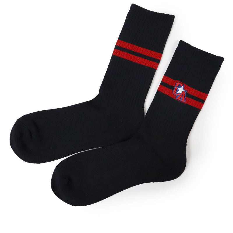 コンバース ソックス メンズ 靴下 足底パイル 黒 ブラック 25-27cm カジュアル シンプル 刺繍 CONVERSE ブランド 福助