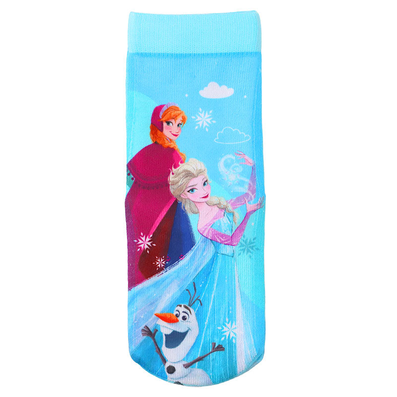 ディズニー プリンセス ソックス キッズ 靴下 子供 女の子 フロントクルー丈 13-19cm 子ども くつ下 Disney エルサ ラプンツェル アリエル ジャスミン 福助