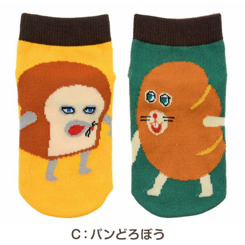 パンどろぼう 靴下 キッズ ソックス 子供 子ども キャラクター 柄 スニーカーソックス 13-19cm 男の子 女の子 にせパンどろぼう キャラクターソックス ベビー 福助