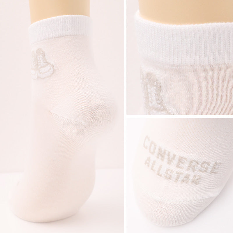 CONVERSE 靴下 レディース 3足組 接触冷感 ショートソックス スニーカーソックス スニーカー丈 ソックス ブランド靴下 レディースソックス 冷感ソックス 23-25cm カジュアルソックス 夏靴下 スポーツソックス 通勤 通学 スニーカー 靴下 福助
