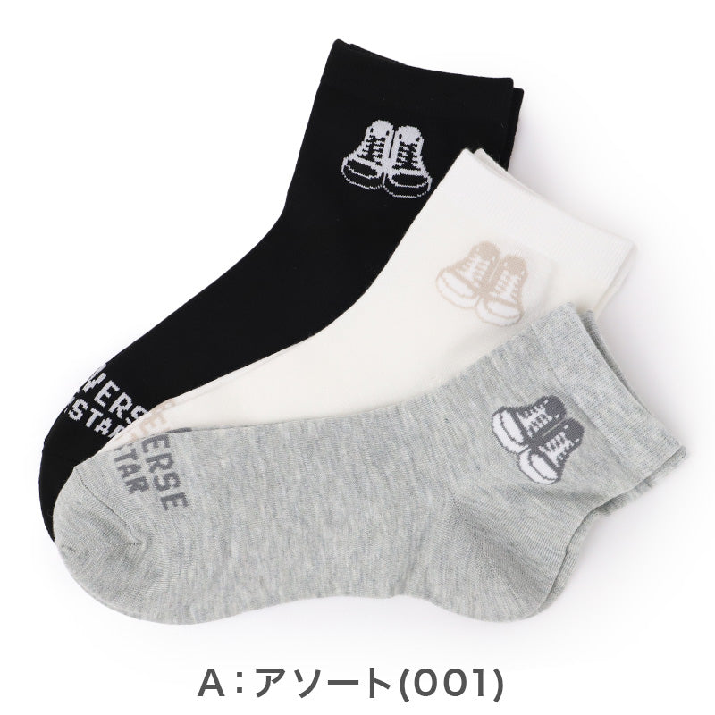 CONVERSE 靴下 レディース 3足組 接触冷感 ショートソックス スニーカーソックス スニーカー丈 ソックス ブランド靴下 レディースソックス 冷感ソックス 23-25cm カジュアルソックス 夏靴下 スポーツソックス 通勤 通学 スニーカー 靴下 福助
