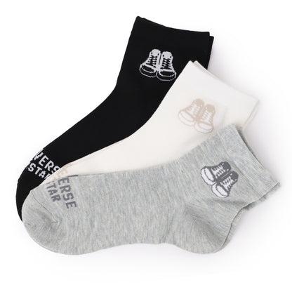 CONVERSE 靴下 レディース 3足組 接触冷感 ショートソックス スニーカーソックス スニーカー丈 ソックス ブランド靴下 レディースソックス 冷感ソックス 23-25cm カジュアルソックス 夏靴下 スポーツソックス 通勤 通学 スニーカー 靴下 福助