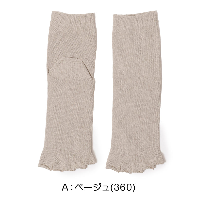 5本指 靴下 レディース 福助 美涼活 つま先なし 冷感 ソックス 汗ジミ対策 消臭 クルー丈 サンダル用 夏用 23-25cm 5本指ソックス 靴下 涼しい 足汗 対策 グッズ
