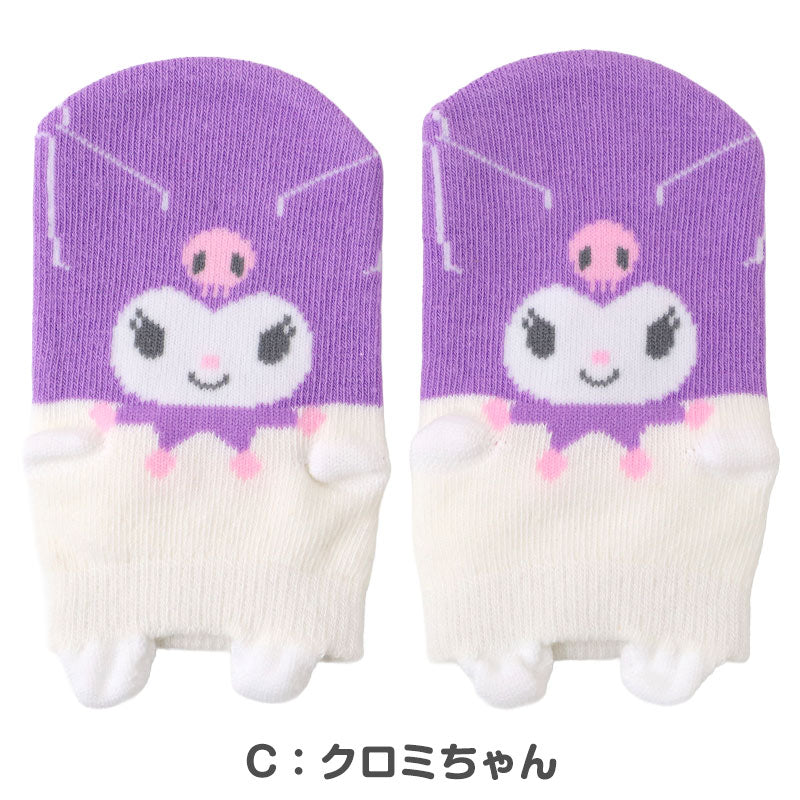 綿 ベビー靴下 すべり止め付き スニーカー丈 サンリオ パペットソックス 9cm ～ 14cm キャラクターソックス ハローキティ マイメロディ クロミちゃん ハンギョドン 赤ちゃん靴下 子供靴下 キッズソックス 男女兼用 ベビーソックス 出産祝い ギフト