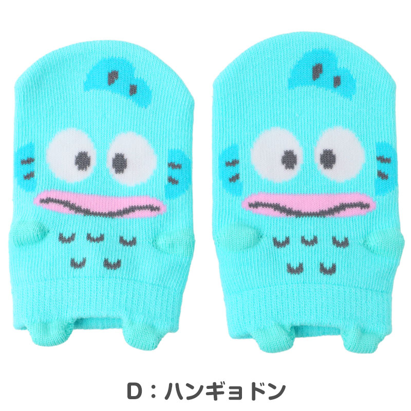 綿 ベビー靴下 すべり止め付き スニーカー丈 サンリオ パペットソックス 9cm ～ 14cm キャラクターソックス ハローキティ マイメロディ クロミちゃん ハンギョドン 赤ちゃん靴下 子供靴下 キッズソックス 男女兼用 ベビーソックス 出産祝い ギフト