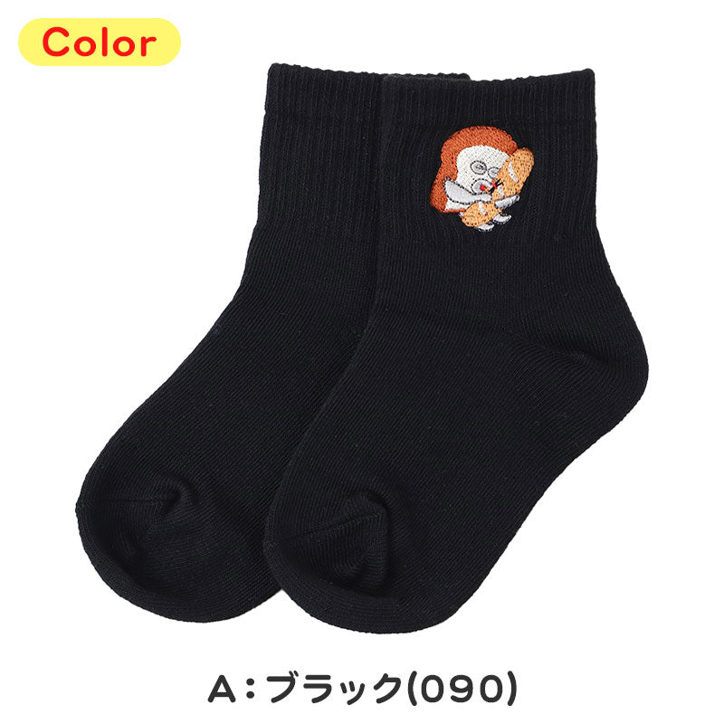 キッズソックス おなまえスペース付き ショートクルー丈 子供靴下 パンどろぼう 13-19cm 福助 男女兼用 通園 通学 子ども用ソックス 子供靴下 キッズ靴下 ショートクルー丈 通園用 通学用 おなまえスペース キッズ靴下 通園 通学