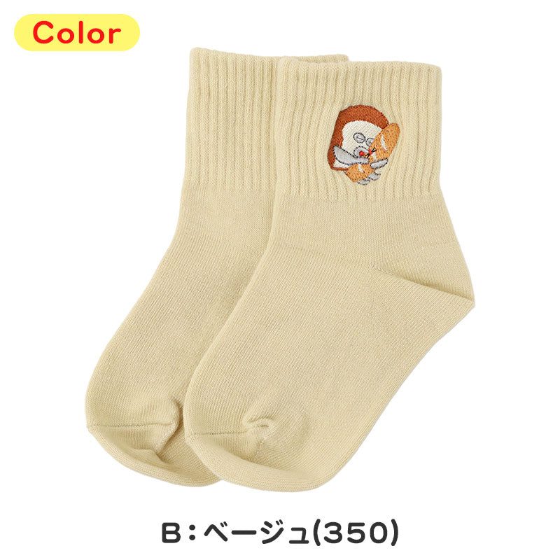 キッズソックス おなまえスペース付き ショートクルー丈 子供靴下 パンどろぼう 13-19cm 福助 男女兼用 通園 通学 子ども用ソックス 子供靴下 キッズ靴下 ショートクルー丈 通園用 通学用 おなまえスペース キッズ靴下 通園 通学