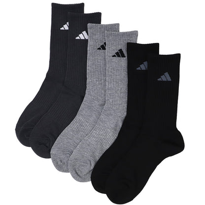 adidas アディダス メンズ ソックス 3足組 クルー丈 破れにくい 耐久性10倍 24 25 26 27 28 cm 靴下 クルーソックス スポーツソックス 土踏まずサポート つま先かかと補強 丈夫 高耐久 紳士 通学 部活 運動 スポーツ 普段使い 学生 スクール