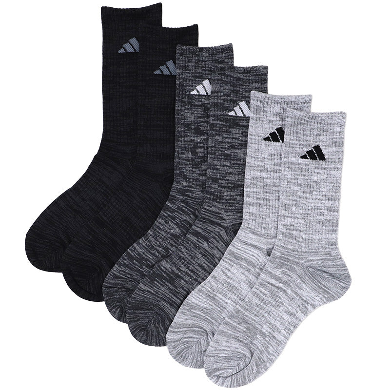 adidas アディダス メンズ ソックス 3足組 クルー丈 破れにくい 耐久性10倍 24 25 26 27 28 cm 靴下 クルーソックス スポーツソックス 土踏まずサポート つま先かかと補強 丈夫 高耐久 紳士 通学 部活 運動 スポーツ 普段使い 学生 スクール