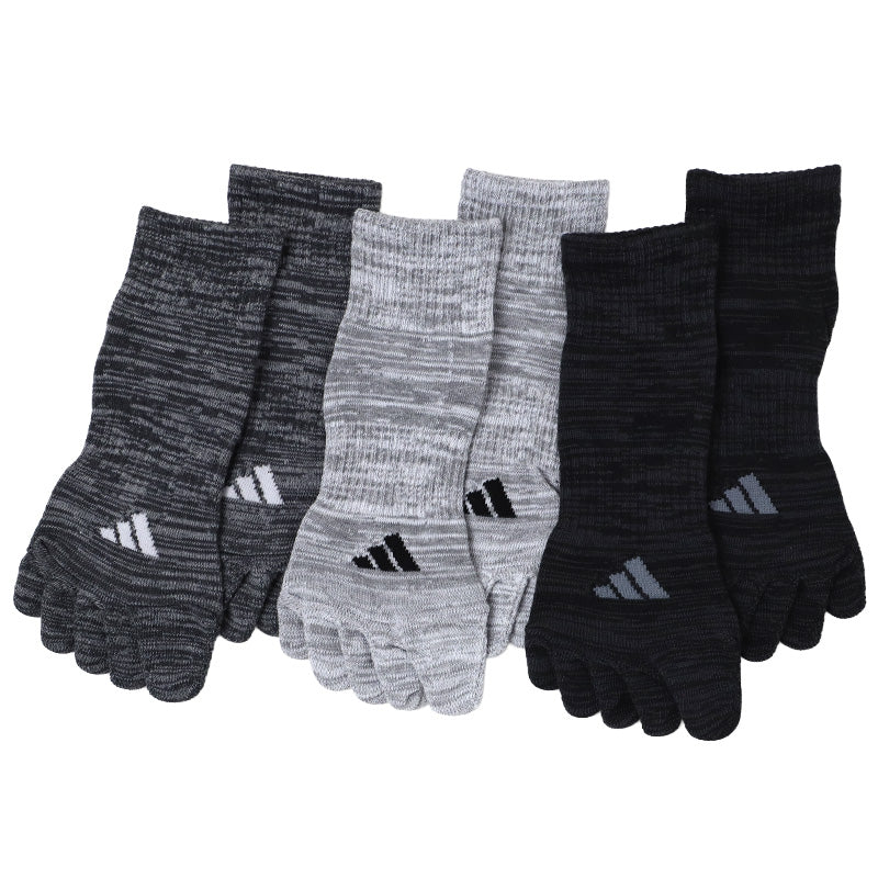 adidas アディダス メンズ 5本指ソックス 3足組 ショート丈 破れにくい 耐久性10倍 24 25 26 27 28 cm 靴下 五本指ソックス 5本指靴下 スポーツソックス 土踏まずサポート つま先かかと補強 丈夫 高耐久 紳士 スニーカーソックス 通学 部活 運動