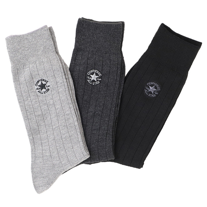 CONVERSE コンバース メンズ 靴下 ソックス 3足組 3足セット 綿混 綿混ソックス 25-27cm クルー丈 クルーソックス メンズソックス 紳士 男性用 くつした くつ下 靴下セット 3P ソックス3足組 メンズ靴下3足組 クルー丈ソックス 綿混靴下 普段使い