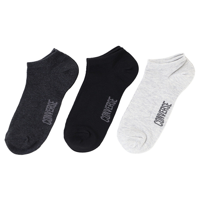 CONVERSE コンバース メンズ 靴下 ソックス スニーカー丈 3足組 綿混 25-27cm つま先かかと補強 ショートソックス スニーカーソックス 3足セット 3P 男性 紳士 カジュアルソックス 普段使い 通勤 通学 洗い替え まとめ買い 丈夫 デイリー