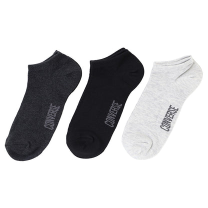 CONVERSE コンバース メンズ 靴下 ソックス スニーカー丈 3足組 綿混 25-27cm つま先かかと補強 ショートソックス スニーカーソックス 3足セット 3P 男性 紳士 カジュアルソックス 普段使い 通勤 通学 洗い替え まとめ買い 丈夫 デイリー