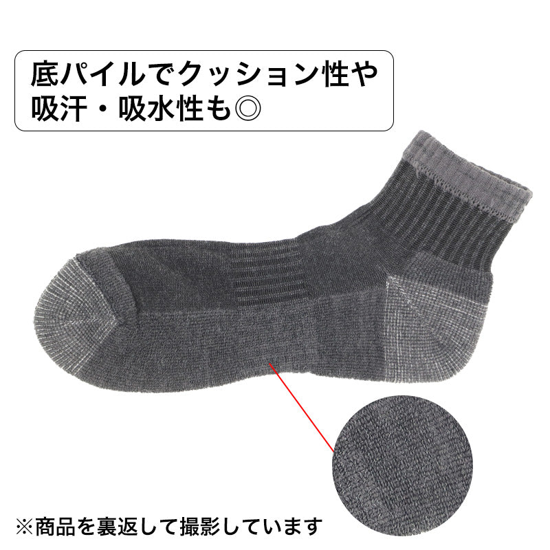 メンズ 靴下 高耐久 つま先 かかと 摩耗試験70万回突破 高強度 25-27cm ワーキングソックス 3足組 底パイル ショート丈 丈夫 耐摩耗 作業用 仕事用 ワークソックス 作業靴下 メンズソックス 紳士靴下 男性用 福助 まとめ買い 靴下セット 普段使い