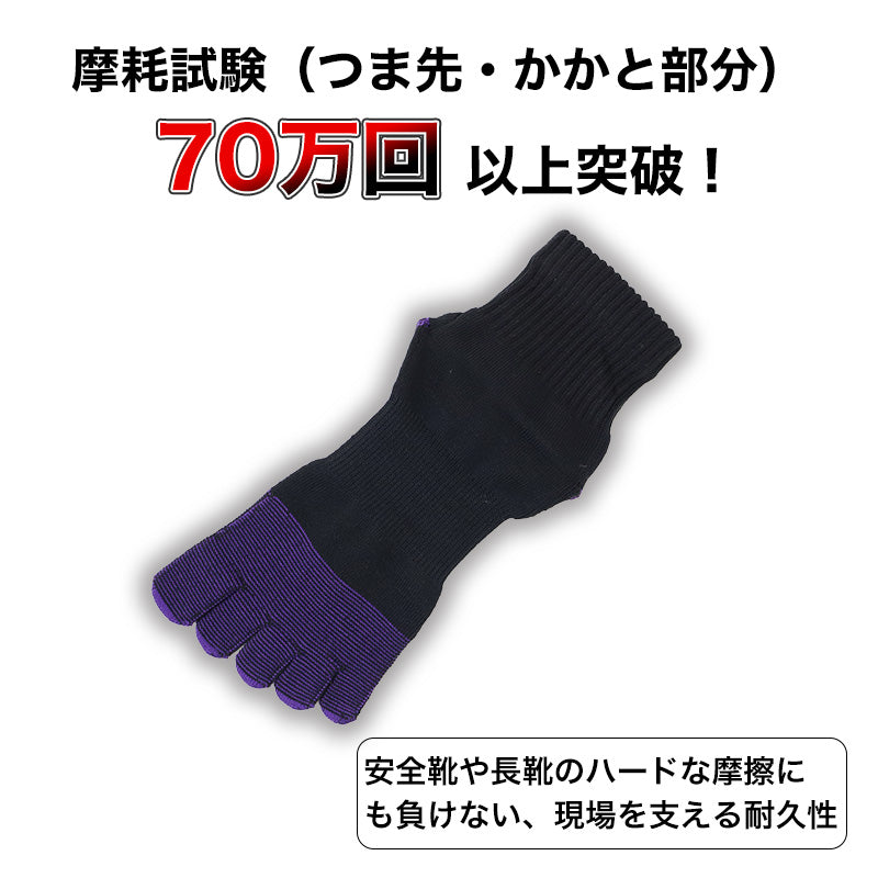 メンズ 靴下 5本指 高耐久 高強度 3足組 底パイル ワークソックス 25-27cm ワーキングソックス 五本指ソックス 五本指靴下 丈夫 耐摩耗 つま先 かかと 摩耗に強い 作業用 仕事用 作業靴下 メンズソックス 紳士靴下 男性用 綿混 福助 まとめ買い