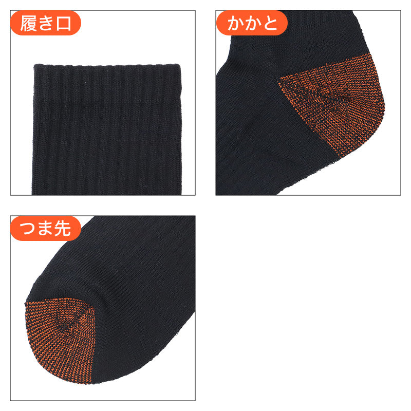 メンズ 靴下 高耐久 高強度 クルー丈 3足組 底パイル ワークソックス 25-27cm ワーキングソックス 丈夫 耐摩耗 つま先 かかと 摩耗に強い 作業用 仕事用 作業靴下 紳士靴下 男性用 綿混 福助 まとめ買い 靴下セット 普段使い デイリー 現場 作業