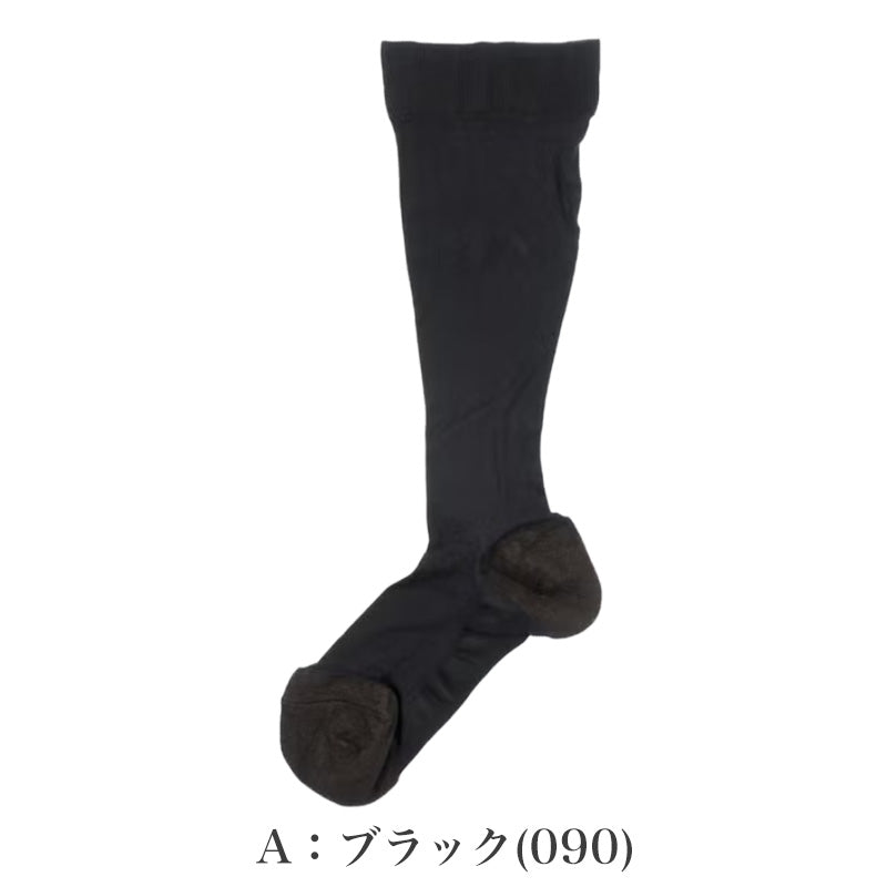 発熱加工 あったか レディース ハイソックス まるで素足な靴下 22-25cm ストッキングソックス つま先かかと暖か 保温 ファンデ効果 満足 福助 靴下 ソックス 婦人 女性 冷え対策 冬 防寒 通勤 オフィス きれい見え 薄手 レッグ部分ストッキング生地