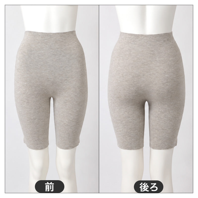 レディース 5分丈 インナー 吸湿発熱 肌側起毛 シームレス あったか M L LL ボトムインナー 直ばき 重ねばき 2WAY クロッチ綿混 シルク カシミヤ 温活 冬用 婦人肌着 アンダーウェア インナーパンツ 五分丈 防寒インナー 下着 女性用 秋冬 長め