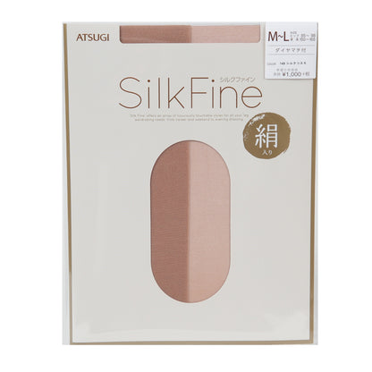 アツギ SilkFine ストッキング シルク混 S-M・M-L (パンスト 黒 グレー レディース) (在庫限り)