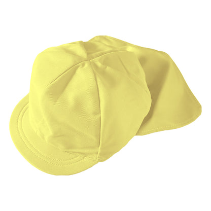 紅白帽子 日よけつき 男の子 女の子 あごゴム付き 赤白 体操帽 フラップ シェード キャップ 紫外線対策 定番 運動会 体育祭 ポリエステル フットマーク 赤 青 紫 緑 ピンク 黄色 フリーサイズ(57～60cm) 六方型 キッズ 小学生 通学 UV対策 熱中症対策 遠足