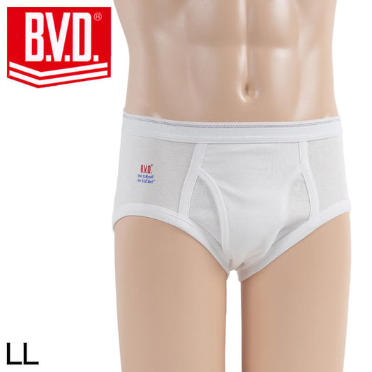 BVD メンズブリーフ 綿100% LL (コットン 前開き 下着 肌着 インナー 男性 紳士 パンツ ボトムス 白 ホワイト 大きいサイズ)