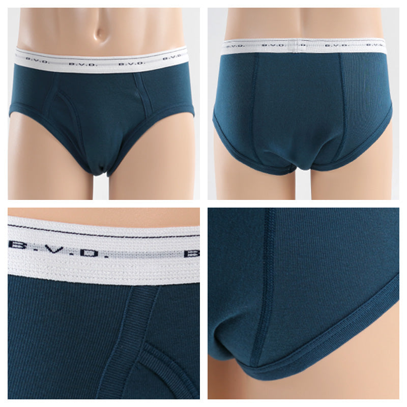 BVD ブリーフ ビキニ メンズ 下着 綿100% カラー 前開き 5枚セット M L