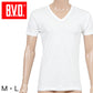 BVD メンズ 半袖シャツ Vネック 綿100％ M・L (V首 インナー 下着 男性 紳士 白 コットン ホワイト)