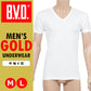 BVD メンズ 半袖シャツ Vネック 綿100％ M・L (V首 インナー 下着 男性 紳士 白 コットン ホワイト)