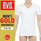 BVD インナー シャツ メンズ 半袖 綿100％ 白 Vネック 肌着 下着 LL V首 男性 紳士 ホワイト コットン 大きいサイズ スーツ フォーマル