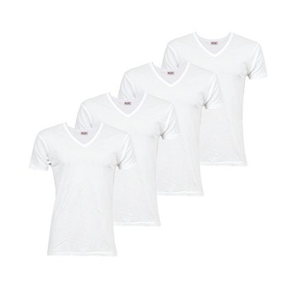 BVD 半袖 Vネック Tシャツ メンズ インナー 下着 綿100 白 4枚セット LL 大きいサイズ 快適 涼しい 薄手 通気性 肌着 無地 白シャツ 重ね着用 ブランド インナーウェア セット お得 着心地良い 定番 シンプル ギフト プレゼント 父の日 敬老の日