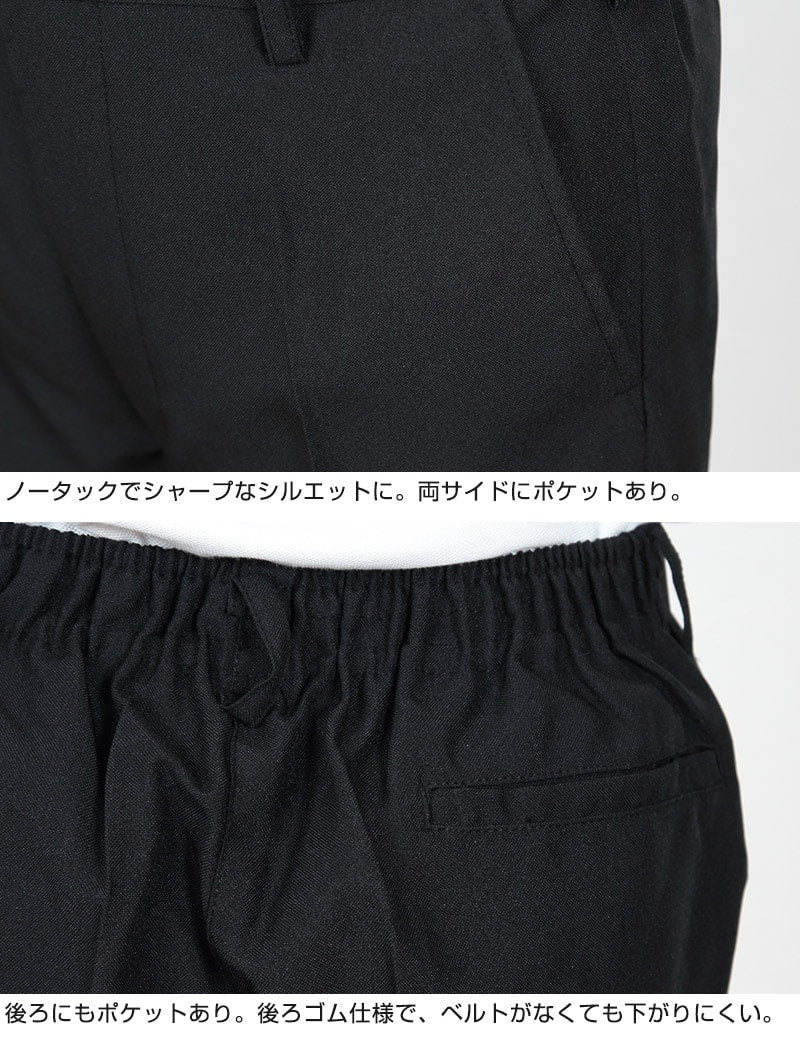 学生服 半ズボン 夏用 男子 5分丈 黒 ノータック 110cmA～170cmB 制服 小学生 小学校 夏ズボン 男の子 洗える (取寄せ)