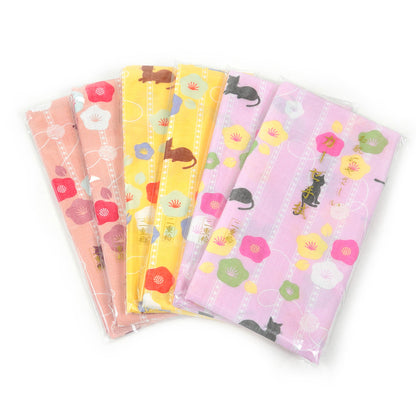 日本製 綿100% 二重袷ガーゼ手ぬぐい 6枚組 約35×88cm (てぬぐい ふきん おしぼり ハンカチ) (取寄せ)