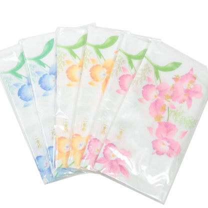 日本製 綿100% 二重袷ガーゼ手ぬぐい 6枚組 (約35×88cm) (国産 国内生産 てぬぐい 豆絞り 豆しぼり まめしぼり 布巾 ふきん 台拭き おしぼり お手拭き ハンカチ ウォッシュタオル ハンドタオル 洗顔 粗品 コットン100% かわいい) (取寄せ)