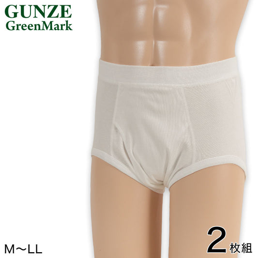 グンゼ スパンブリーフ メンズ 綿100% 2枚組 M～LL 綿100 ブリーフ パンツ 下着 白 インナー 無地 男性 コットン 肌着