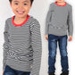 子供 長袖Tシャツ ボーダー キッズ 男の子 女の子 100cm～130cm 子供服 長袖 tシャツ ボーダー柄 綿100% コットン ロングTシャツ ロンT (送料無料) (在庫限り)