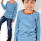 子供 長袖Tシャツ ボーダー キッズ 男の子 女の子 100cm～130cm 子供服 長袖 tシャツ ボーダー柄 綿100% コットン ロングTシャツ ロンT (送料無料) (在庫限り)