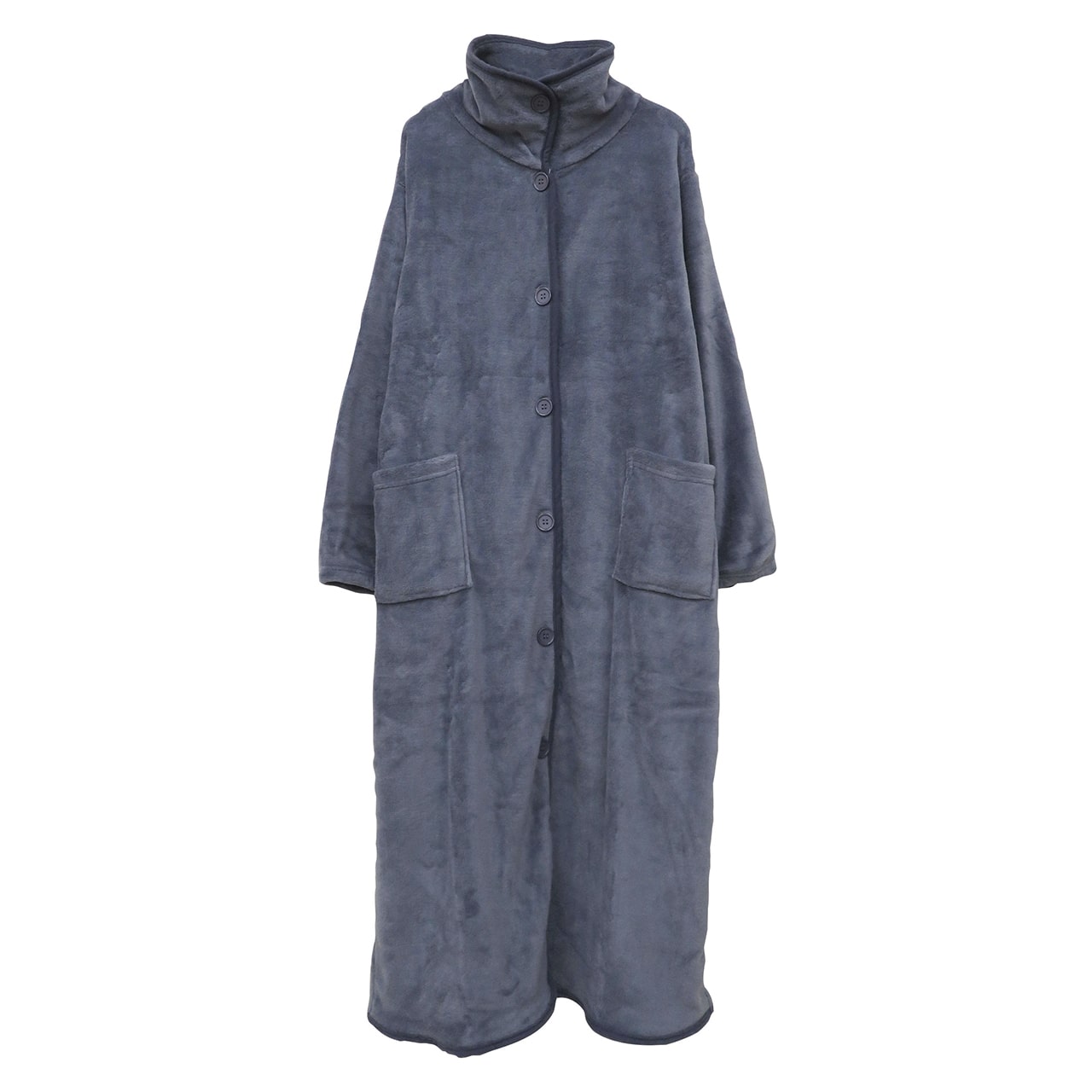 着る毛布 ロング丈 フリーサイズ (ガウン 羽織 上着 パジャマ ルームウェア 部屋着 もこもこ ふわふわ 起毛 暖かい 冷え対策 防寒着) (在庫限り)