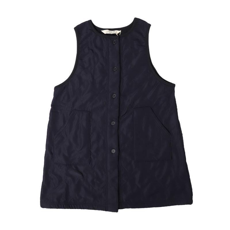 エプロン 暖かい 裏フリース 撥水 おしゃれ 前開き レディース 羽織り アウター M-L 冬 実用的 シンプル 無地 可愛い ノースリーブ 防寒 家事 キッチン ガーデニング 水回り キルティング キルト h型 ロングベスト