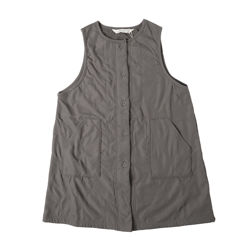 エプロン 暖かい 裏フリース 撥水 おしゃれ 前開き レディース 羽織り アウター M-L 冬 実用的 シンプル 無地 可愛い ノースリーブ 防寒 家事 キッチン ガーデニング 水回り キルティング キルト h型 ロングベスト