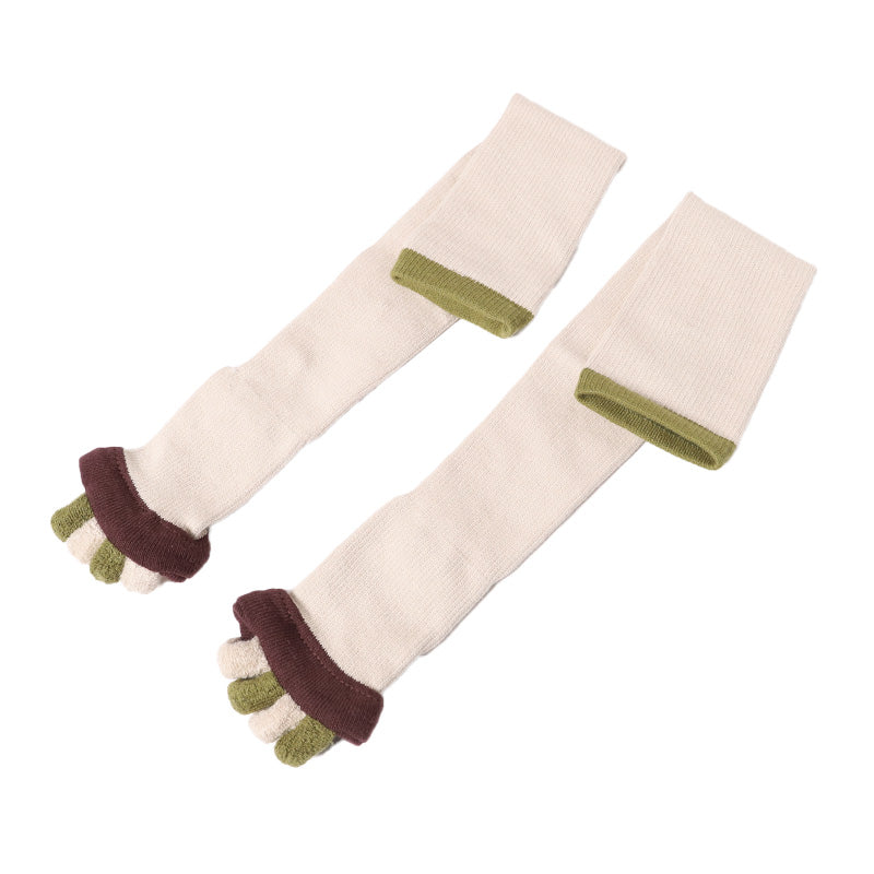 靴下 レディース 五本指ソックス 着圧ソックス ハイソックス むくみ リラックスソックス ルームソックス 23-25cm 着圧ハイソックス ソックス 着圧 疲労感 外反母趾 足指を広げる つま先なしソックス オープントウ オープントゥ