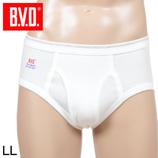 BVD メンズブリーフ 綿100% Finest Touch EX LL (コットン 前開き 下着 肌着 インナー 男性 紳士 パンツ ボトムス 白 ホワイト 大きなサイズ) (在庫限り)