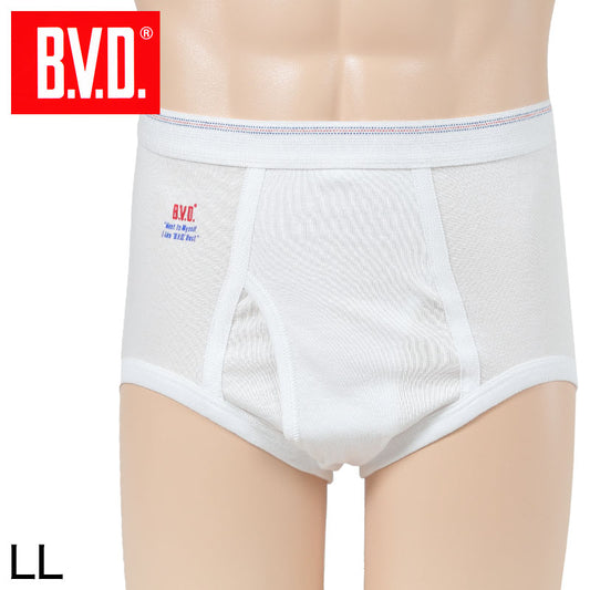 BVD メンズブリーフ はき込み深め 綿100% Finest Touch EX LL (コットン 前開き 下着 肌着 インナー 男性 紳士 パンツ ボトムス 白 ホワイト 大きなサイズ) (在庫限り)