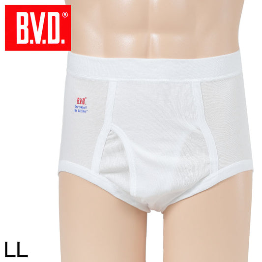 BVD メンズブリーフ はき込み深め 綿100% Finest Touch EX LL (コットン 前開き 下着 肌着 インナー 男性 紳士 パンツ ボトムス 白 ホワイト 大きいサイズ) (在庫限り)