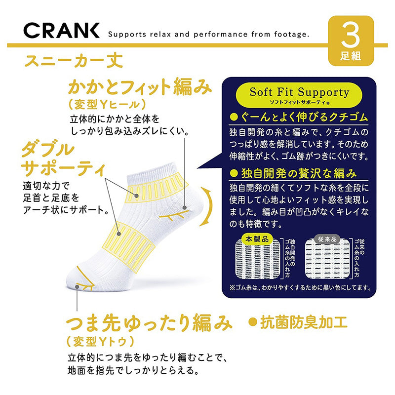 靴下 3足組 2セット スニーカーソックス スニーカー丈 リブソックス 抗菌防臭 22-24cm～26-28cm 足底サポーティ 足底サポート 綿混 3×1リブ ユニセックス メンズ レディース スポーツ 通勤 通学 スクールソックス 学生 中学生 高校生 部活